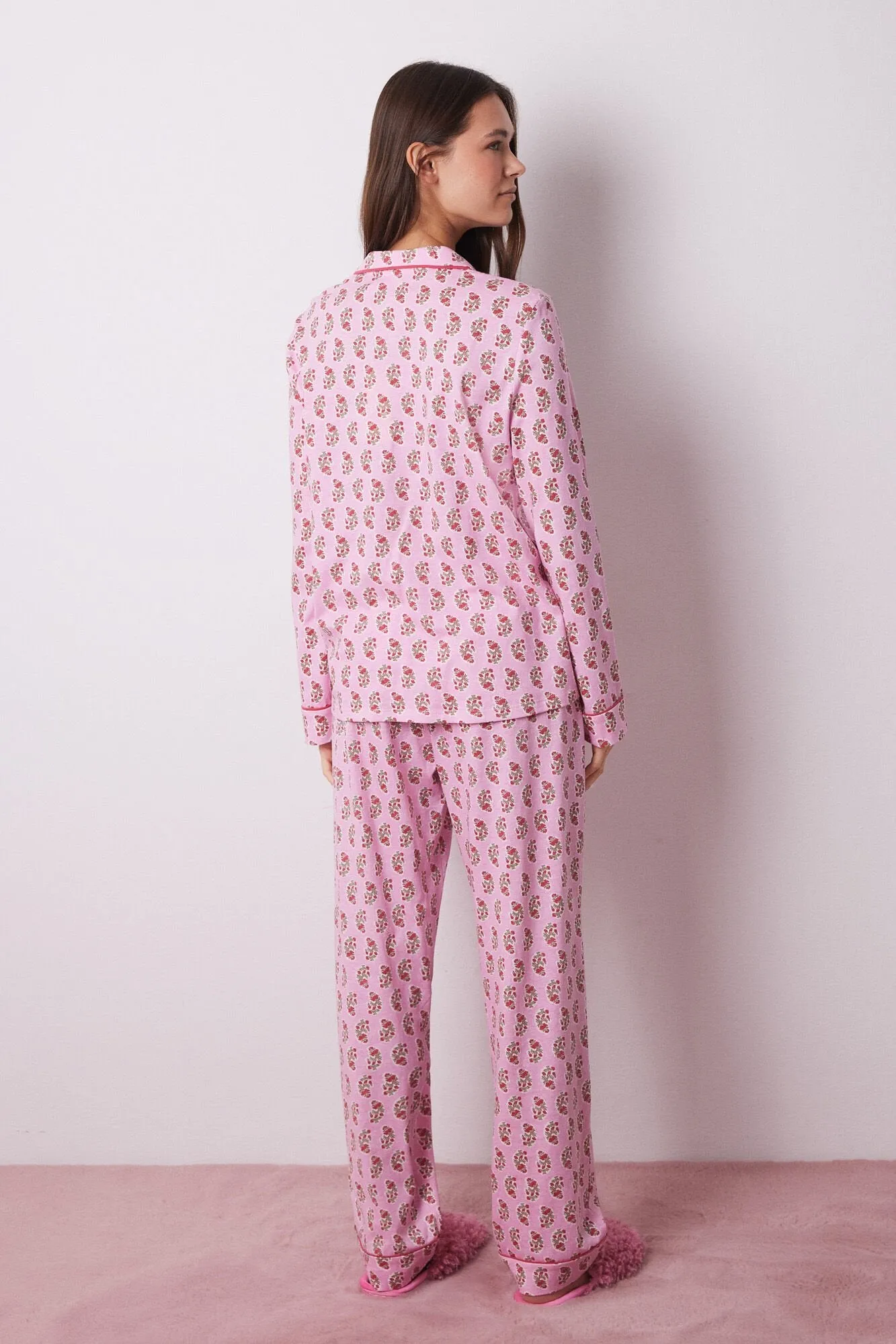 100% cotton shirt pajamas with Hindu flowers