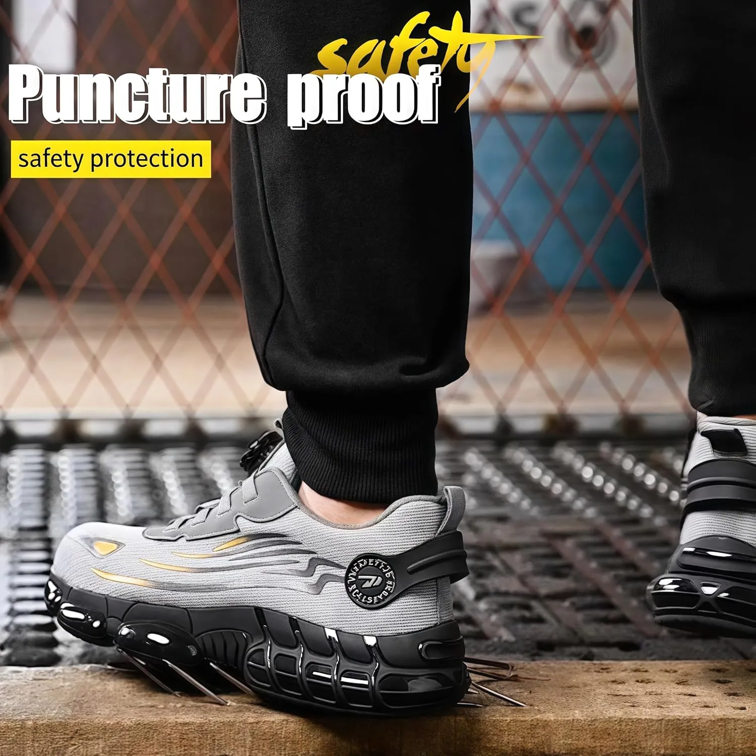 2025 New Steel Toe Shoes for Men Women,Puncture Proof Steel Toe Sneakes,High Elasticity Shock Absorption Air Cushion Shoes, Lightweight, Soft, Breathable