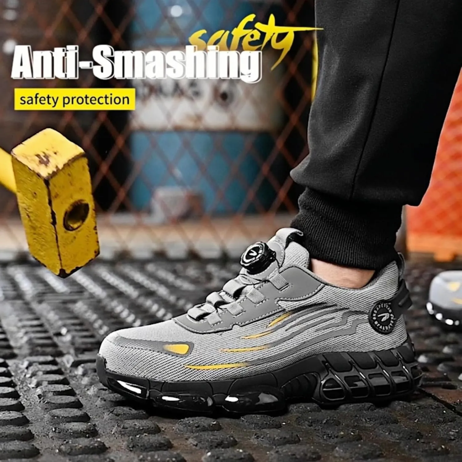 2025 New Steel Toe Shoes for Men Women,Puncture Proof Steel Toe Sneakes,High Elasticity Shock Absorption Air Cushion Shoes, Lightweight, Soft, Breathable