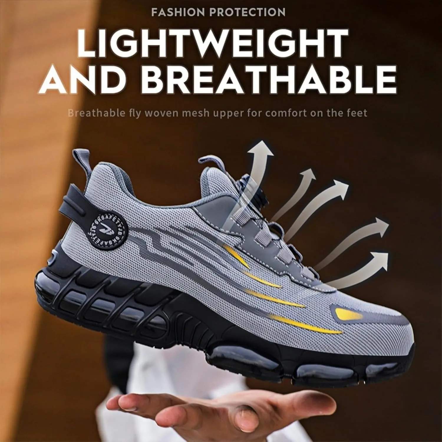 2025 New Steel Toe Shoes for Men Women,Puncture Proof Steel Toe Sneakes,High Elasticity Shock Absorption Air Cushion Shoes, Lightweight, Soft, Breathable