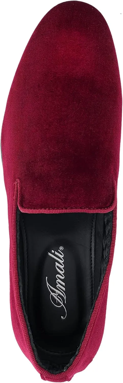 Amali Fishman Mens Dress Shoes Plush Velvet with a Quilted Design Slip-on Driver Shoes for Men Velvet Loafers The Original Smoking Men Tuxedo Slipper Shoes