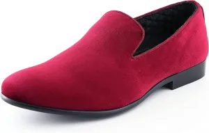 Amali Fishman Mens Dress Shoes Plush Velvet with a Quilted Design Slip-on Driver Shoes for Men Velvet Loafers The Original Smoking Men Tuxedo Slipper Shoes