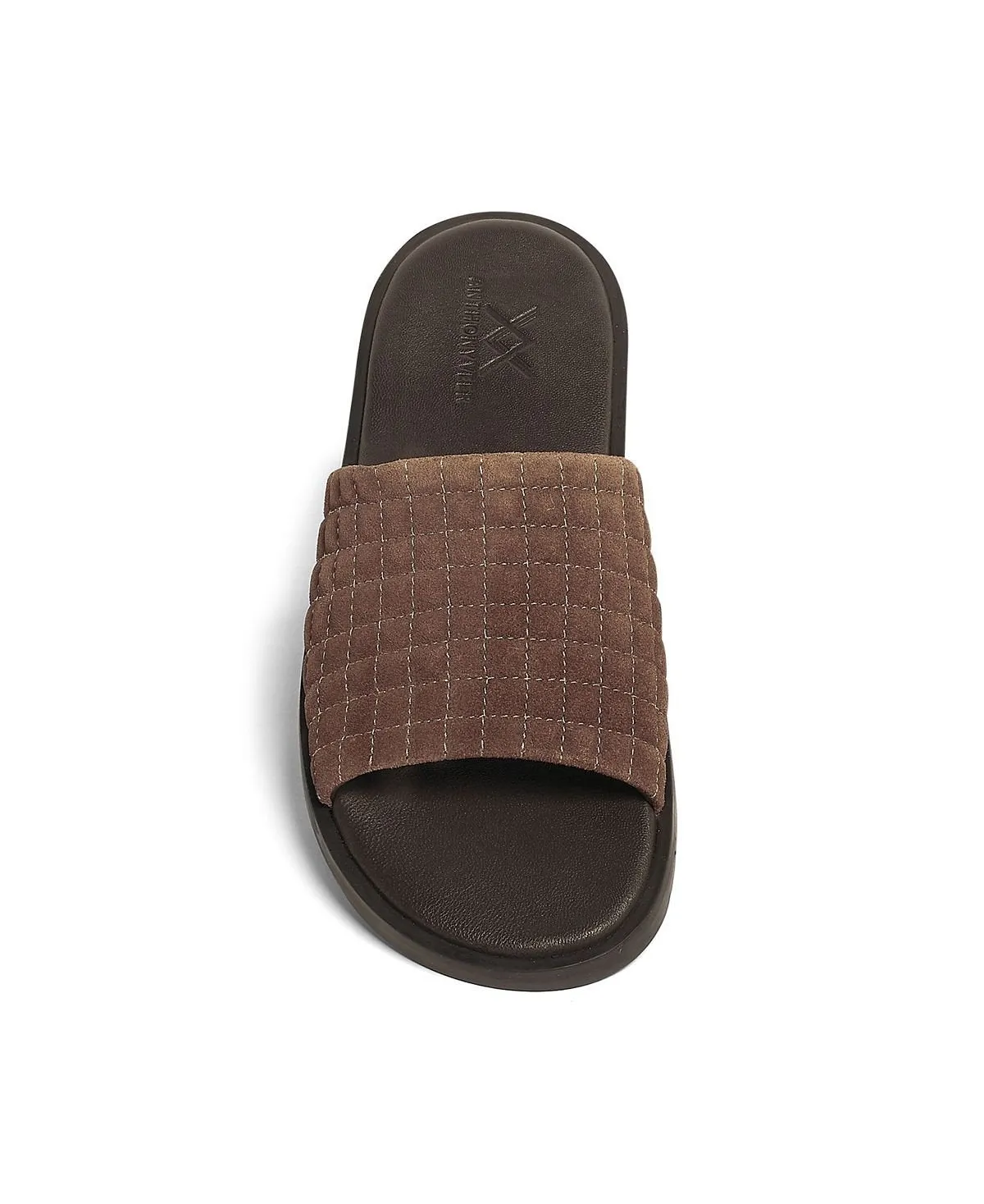 Anthony Veer Men's Miami Suede Comfort Slip-On Slides, Brown