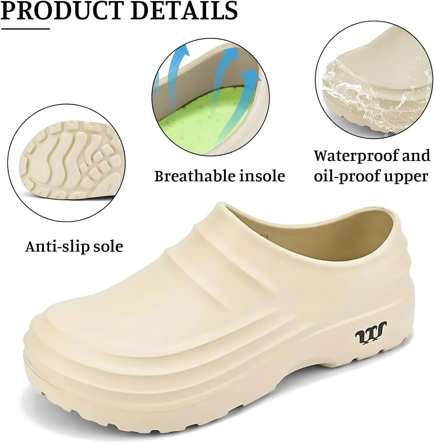 Armadillo Chef Shoes for Women Men Slip-Resistant Work Shoes Wide Waterproof Nursing Shoe Comfortable Non Slip Nurse Work Shoe, Ideal for Healthcare Kitchen Food Service