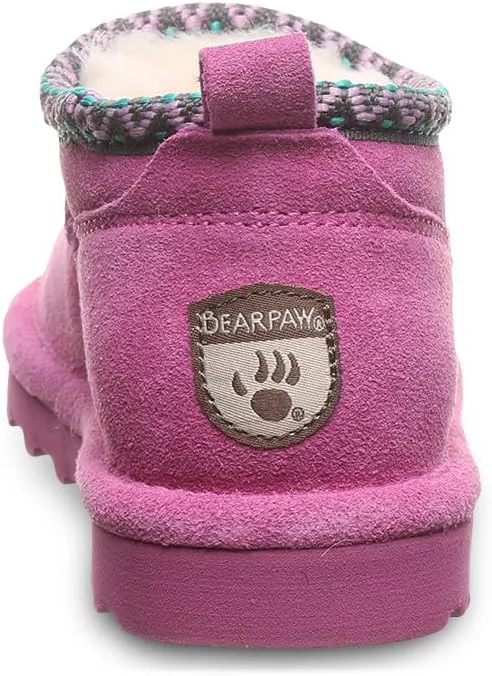 BEARPAW Super Shorty Deco Youth Multiple Colors | Women's Ankle Boot | Women's Slip On Boot | Comfortable Winter Boot