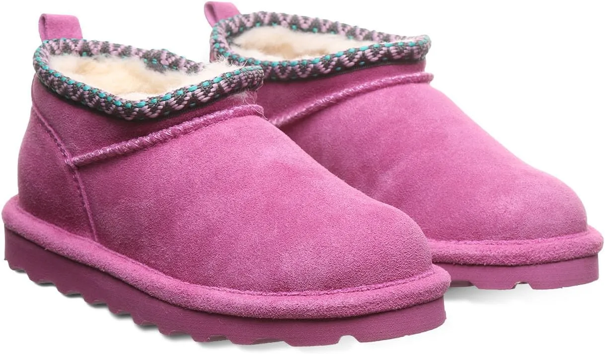 BEARPAW Super Shorty Deco Youth Multiple Colors | Women's Ankle Boot | Women's Slip On Boot | Comfortable Winter Boot