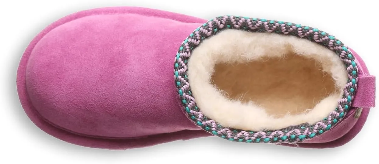 BEARPAW Super Shorty Deco Youth Multiple Colors | Women's Ankle Boot | Women's Slip On Boot | Comfortable Winter Boot