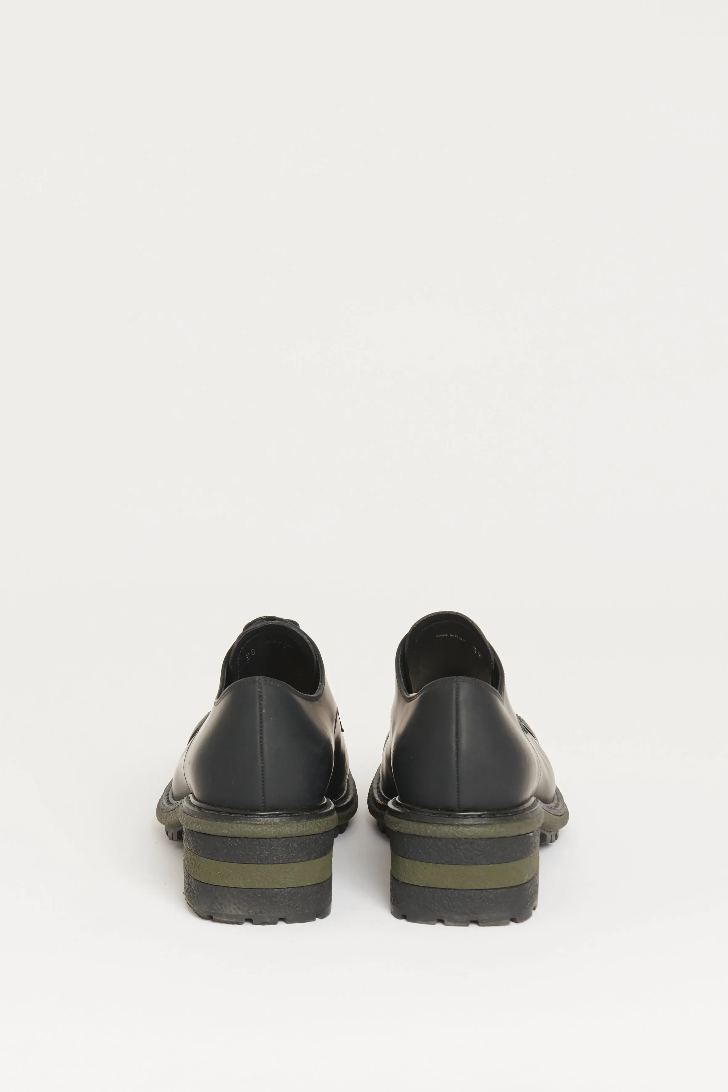 Black and Silver Preowned Oxford Lace Ups