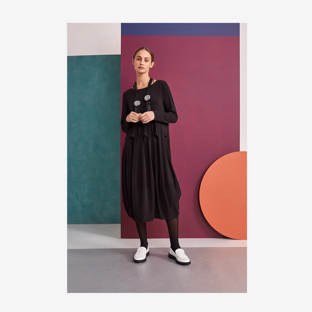 BLACK JERSEY DRESS