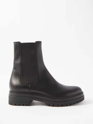 Black leather Chelsea boots
