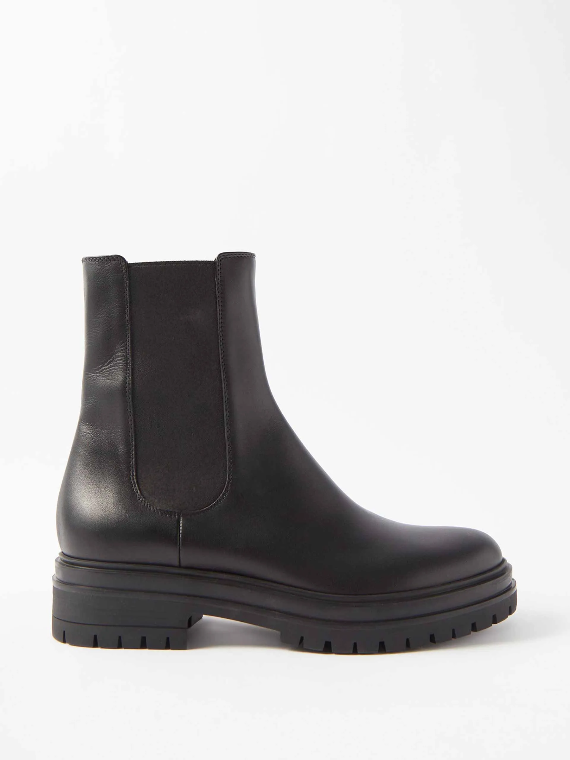 Black leather Chelsea boots