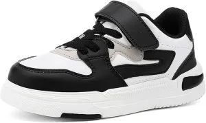 Boys Girls Shoes Kids Skateboard Sneakers Casual Tennis Shoes with Hook and Loop Children Lightweight Durable Athletic Footwear(Little/Big Kid)