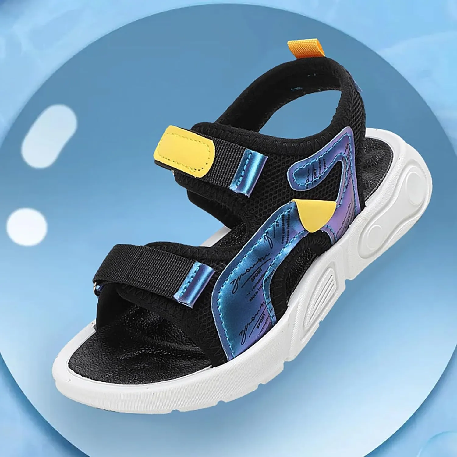 Boys Girls Sports Sandals Open Toe Slip On Double Strap Adjustable Water Shoes Kids Trendy Summer Beach Sandals