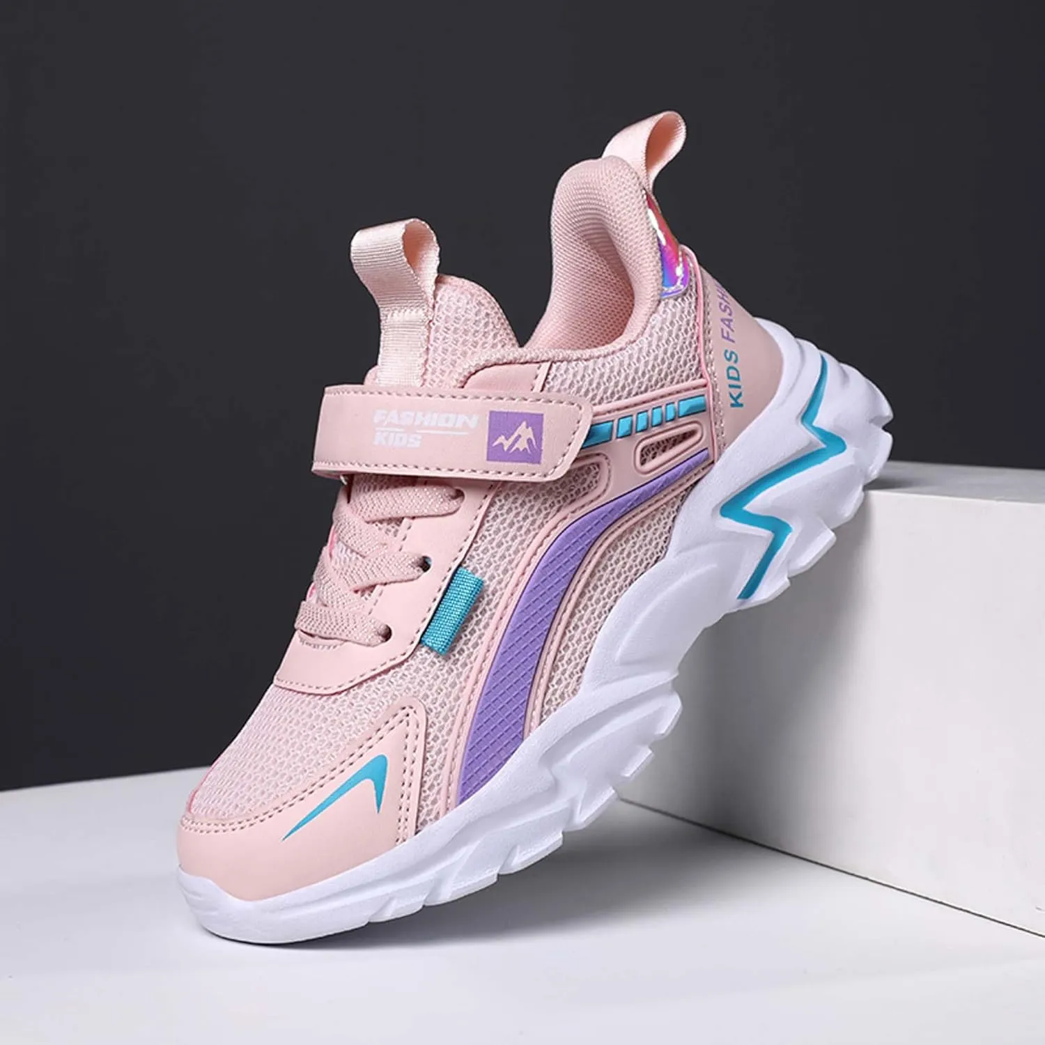 Boys' Kids Rotating Buckle Fashion Sneakers, Lightweight & Breathable, Non-Slip Basketball & Skating Shoes, Wear-Resistant, Durable, All-Season Sports & Hiking Shoes