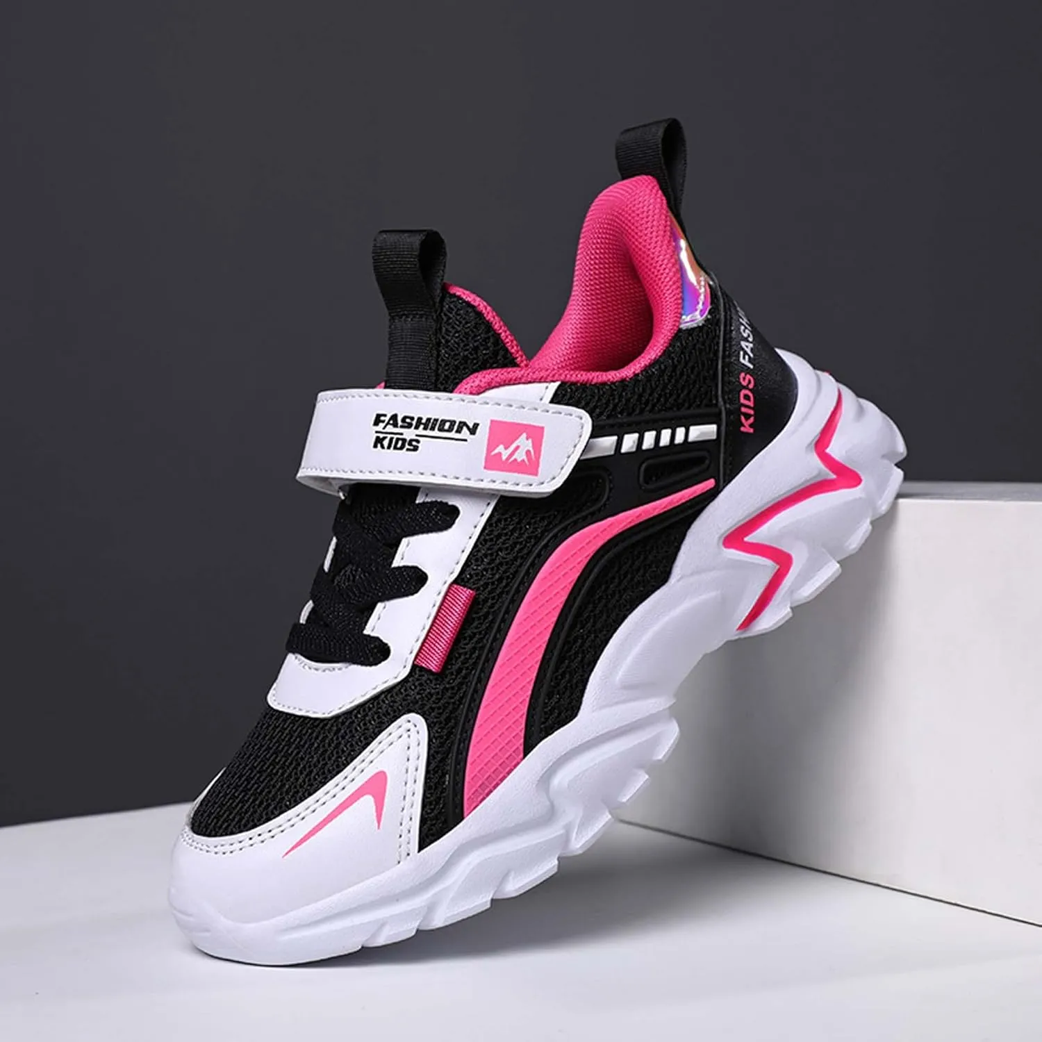 Boys' Kids Rotating Buckle Fashion Sneakers, Lightweight & Breathable, Non-Slip Basketball & Skating Shoes, Wear-Resistant, Durable, All-Season Sports & Hiking Shoes