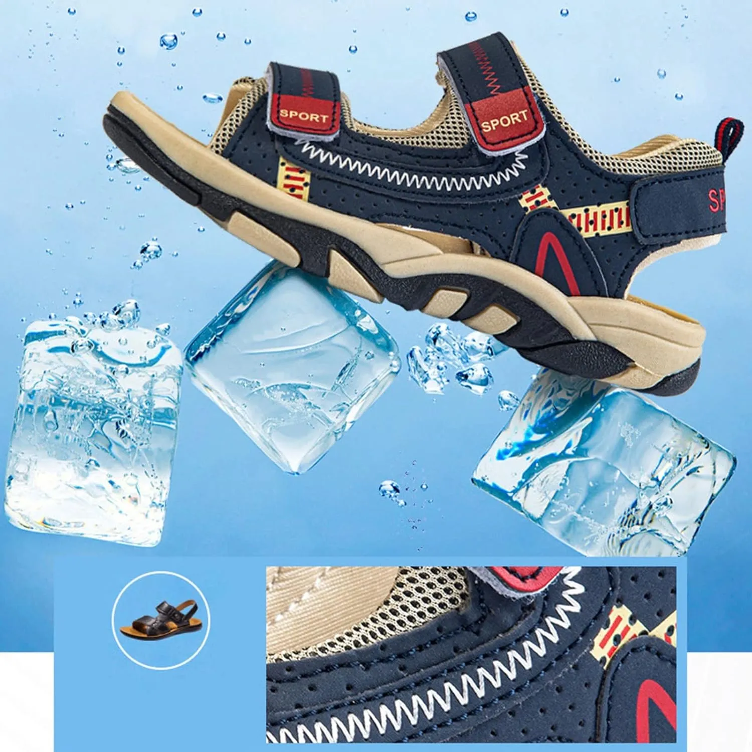 Boys Sport Sandals Open Toe Outdoor Hiking Athletic Walking Shoes for Summer 2025 Kids Fashion Trendy Beach Shoes