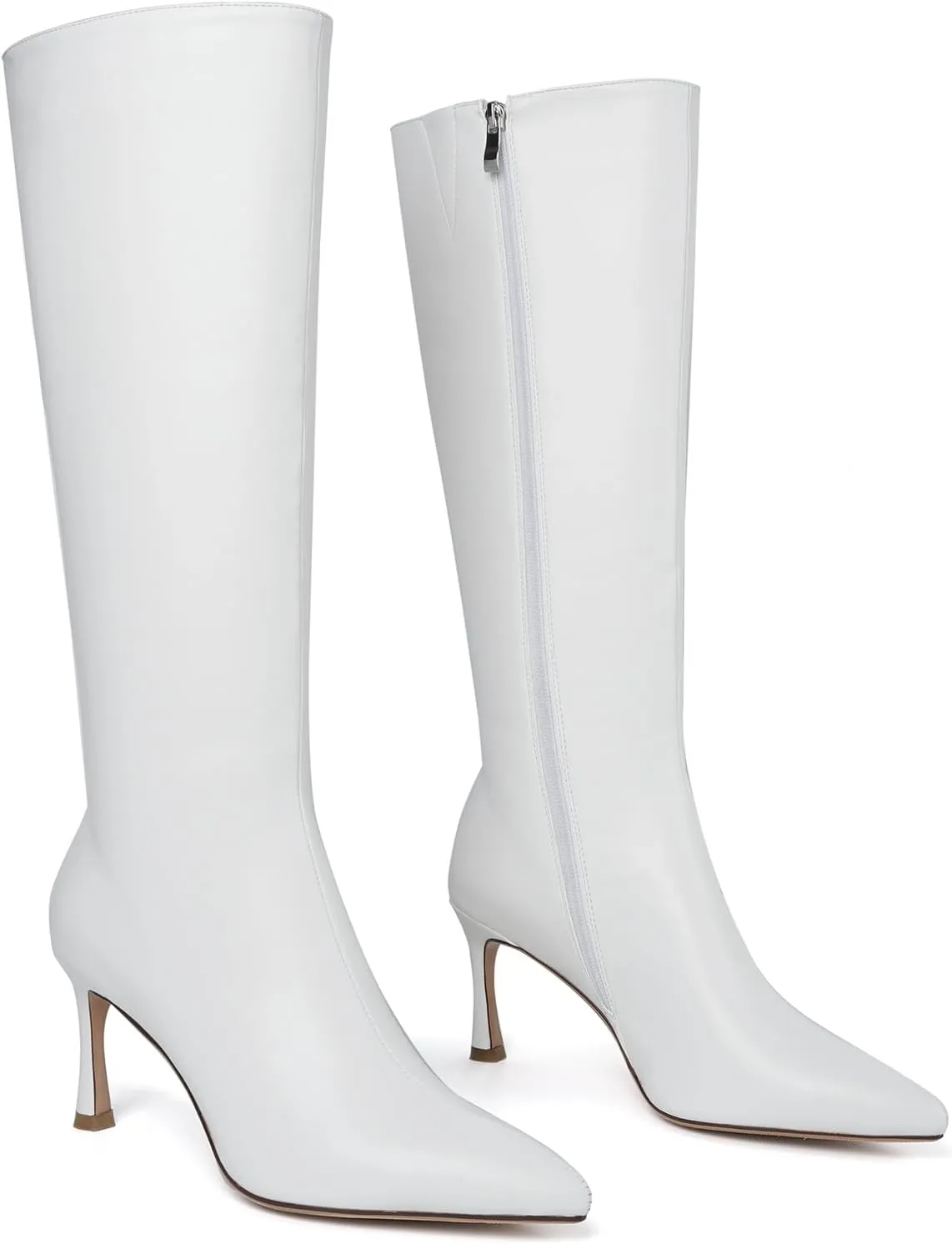 CKSNDLF Knee High Boots For Women Stylish Pointed Toe Stiletto High Heel Tall Boots with Side Zipper Dress Sexy Fashion Party Shoes