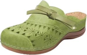 Clogs for Women Mules Wide Width Wedge Sandals Hollow Out Closed Toe Slip On Slippers Arch Support Outdoor Beach Slippers Quick-Dry Water Shoes Casual Sandals,Comfortable Slipper