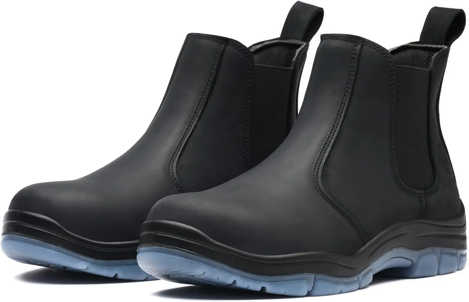 Composite/Steel Toe Chelsea Work Boots for Men Fashion Classic Ankle Industrial Construction Insulated Safety Shoes 6 Inch Full Grain Leather Brown Black