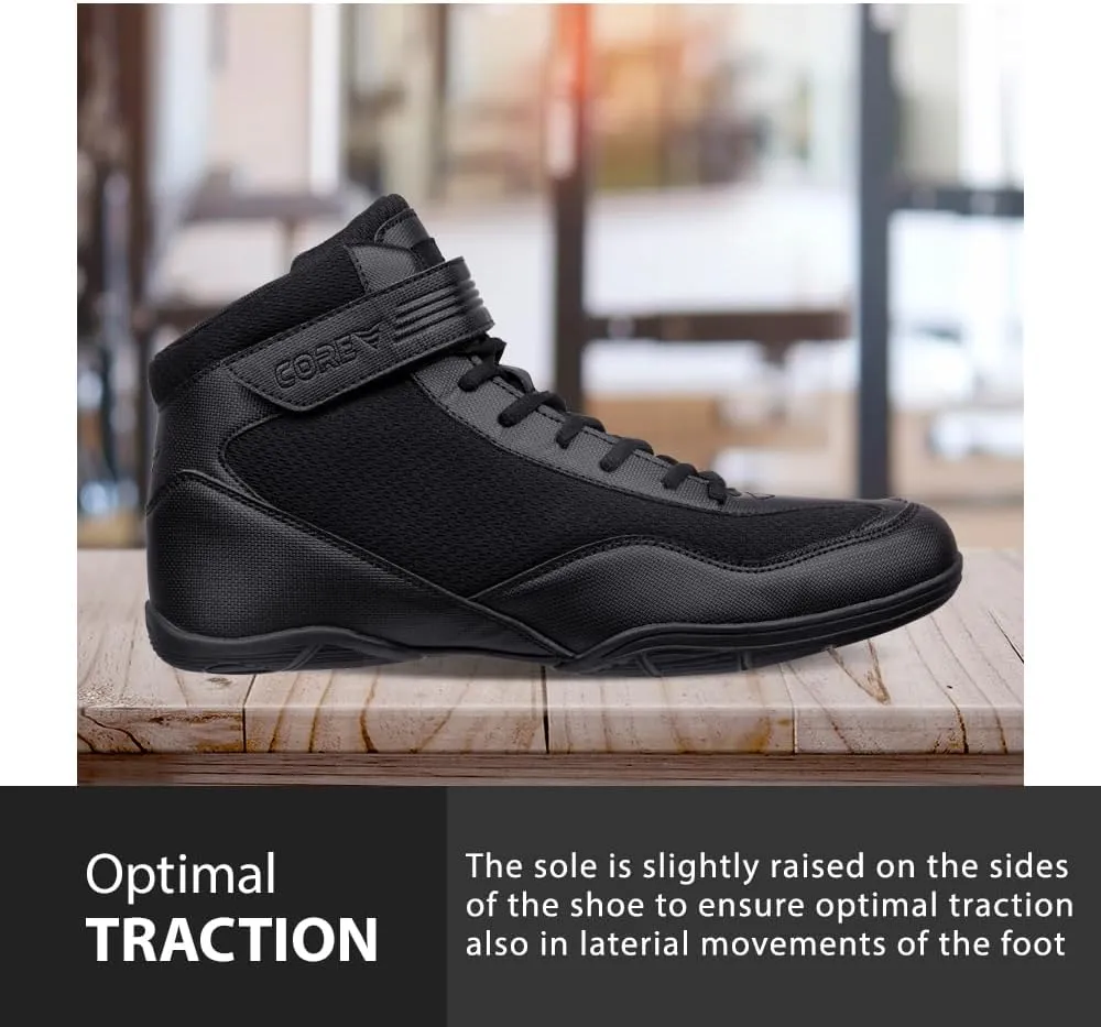 CORE Wrestling Shoes  High Traction Wrestling Shoes for Men, Women, Youth & Kids - Durable Shoes for Wrestling, Boxing, Weightlifting & Bodybuilding  Combat Sports Footwear, Lightweight Gym Shoes