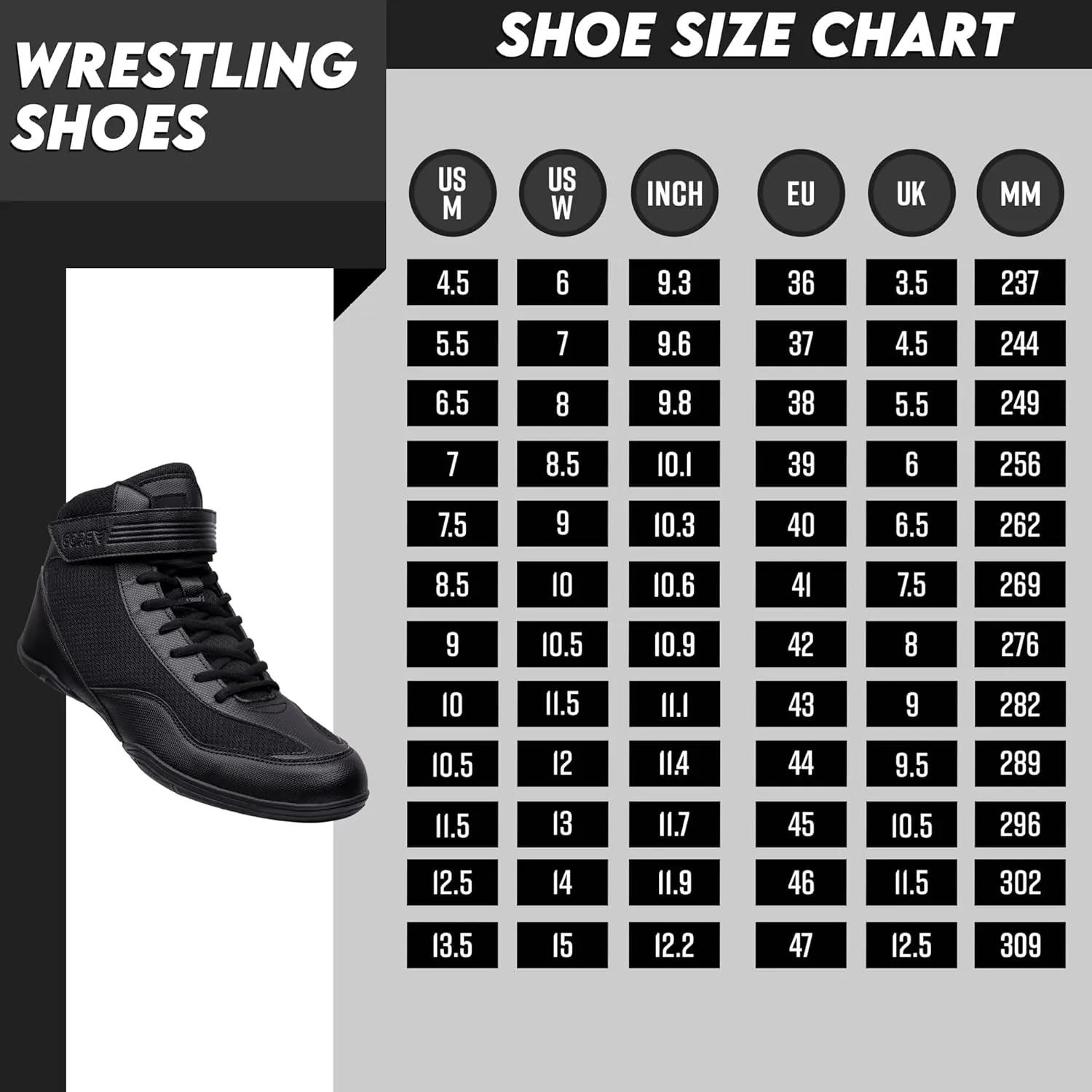 CORE Wrestling Shoes  High Traction Wrestling Shoes for Men, Women, Youth & Kids - Durable Shoes for Wrestling, Boxing, Weightlifting & Bodybuilding  Combat Sports Footwear, Lightweight Gym Shoes