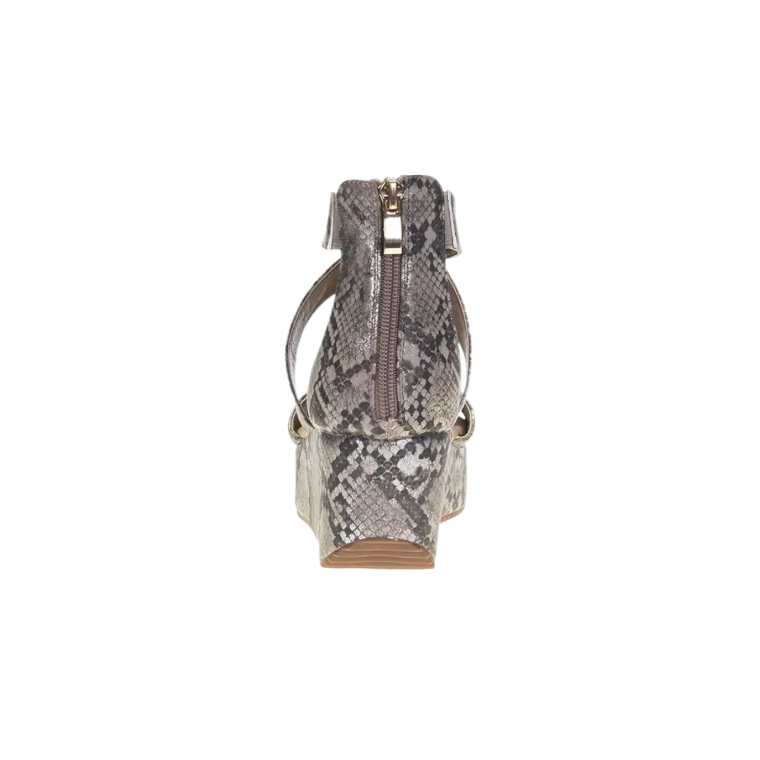 Corky's Women's Footwear Fay Taupe Snake Wedge Sandals