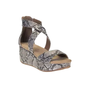 Corky's Women's Footwear Fay Taupe Snake Wedge Sandals