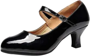 CsgrFagr Women Toe Closed Indoor Tango Ballroom Dancing Party Shoes Glossy Shoes Metallic Dress Shoes Women (Black, 5)