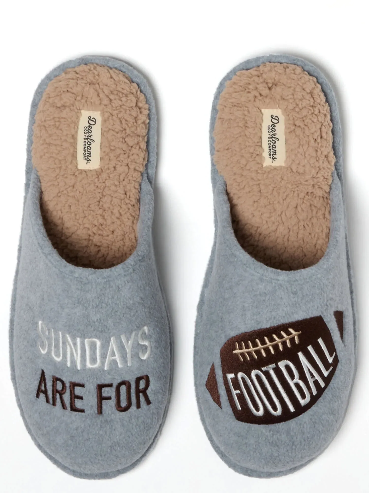 Dearfoams Cozy Comfort Men's Sunday Football Scuff Slippers