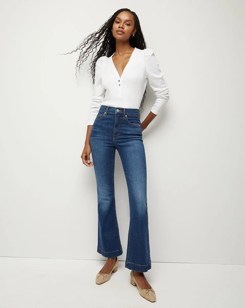 Puff-Sleeve Dekalb Top for Women