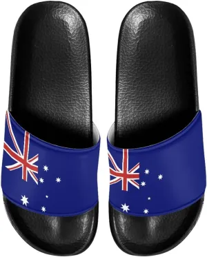 Doojoayie Flag Pattern Summer Slippers for Women Outdoor Open Toe Slide Sandals
