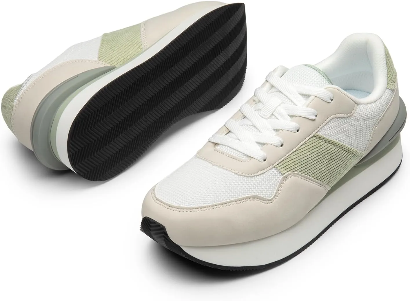 DREAM PAIRS Women Sneakers Tennis Ray Walking Platform Chunky Comfortable Lightweight Lace Up Casual Fashion Sneaker