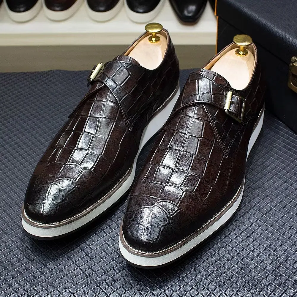 Elegant Leather Brogue Style Wedding Oxford Shoes
