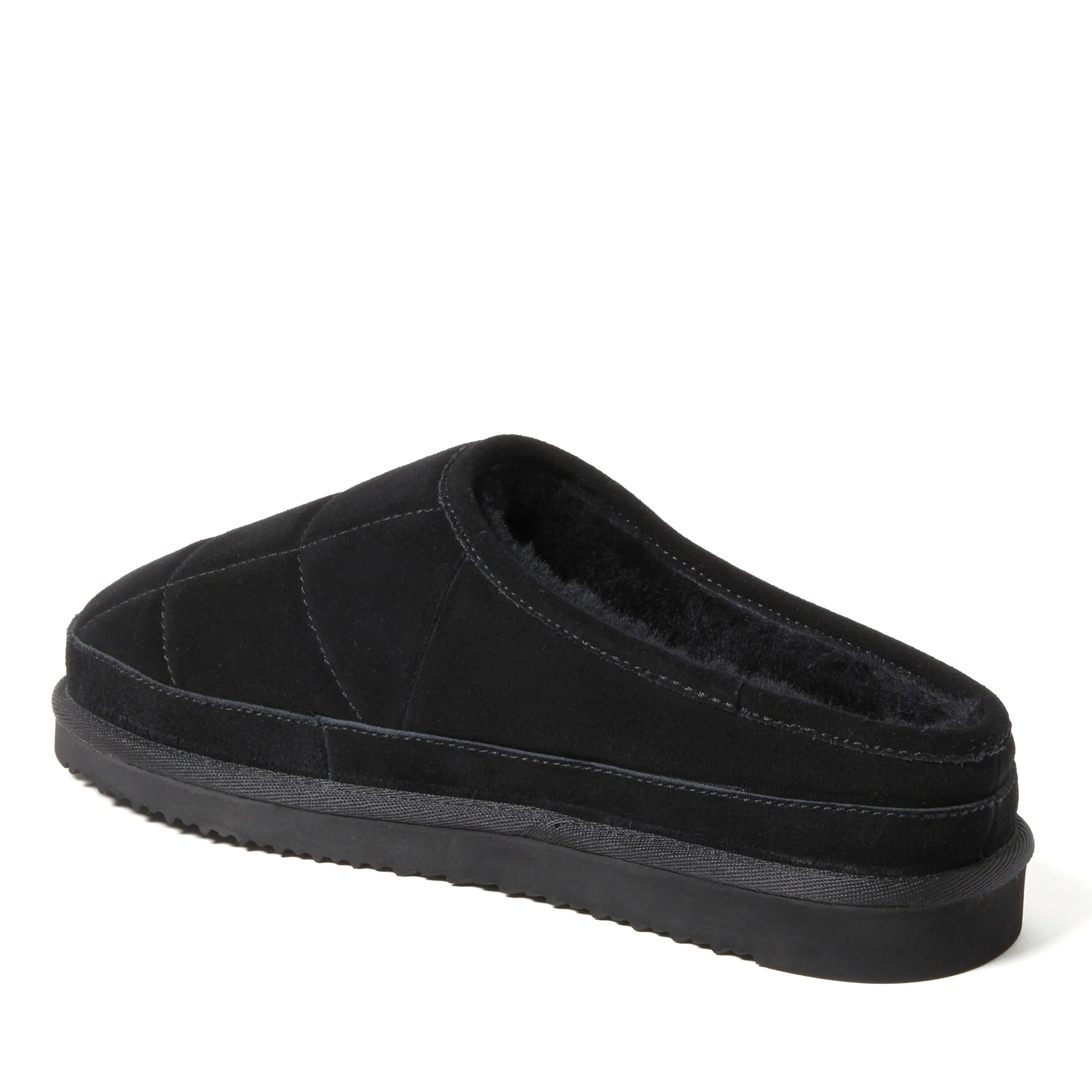 Fireside by Dearfoams Men's Grafton Quilted Genuine Shearling Clog Slipper