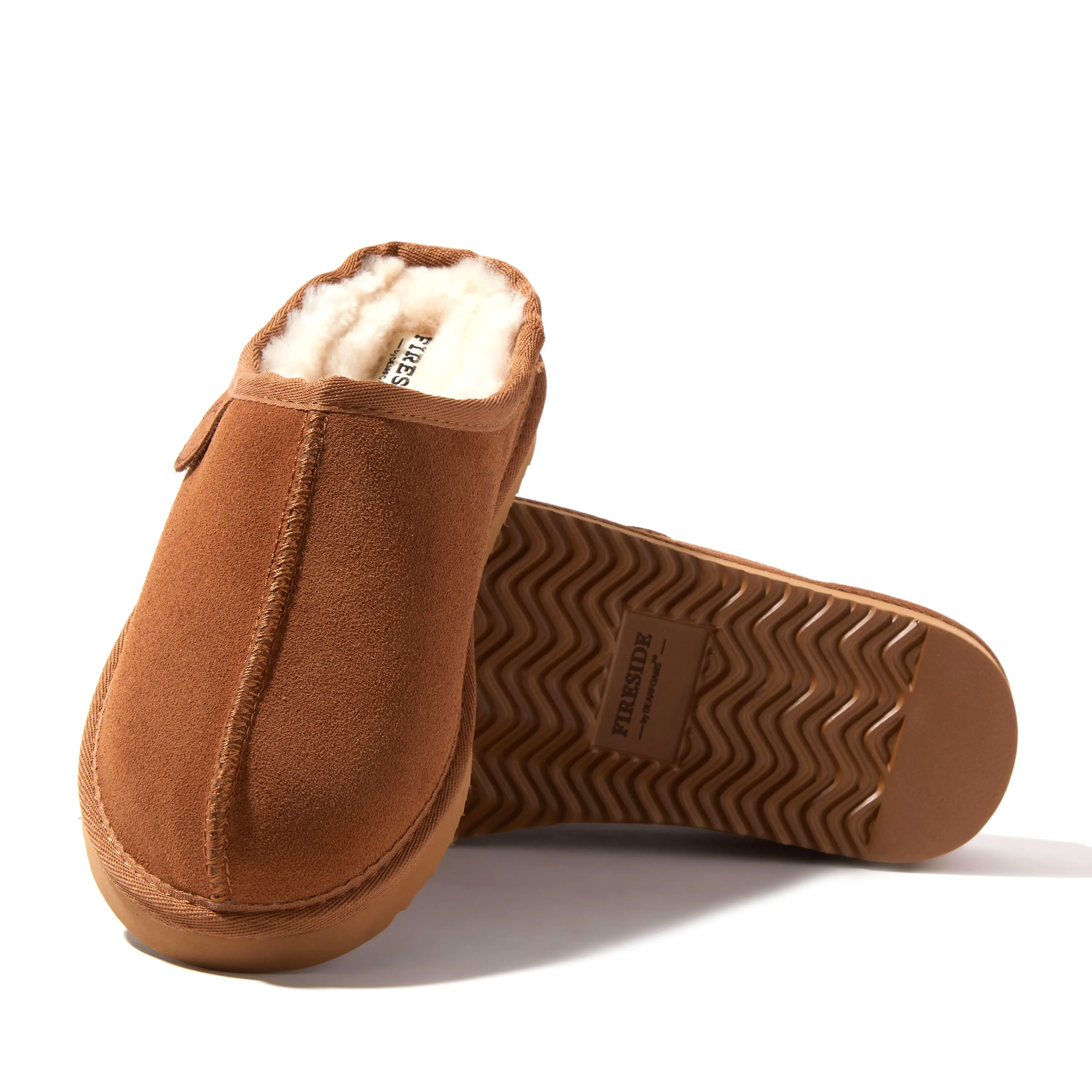 Fireside By Dearfoams Women's Greta Genuine Shearling Clog Slipper