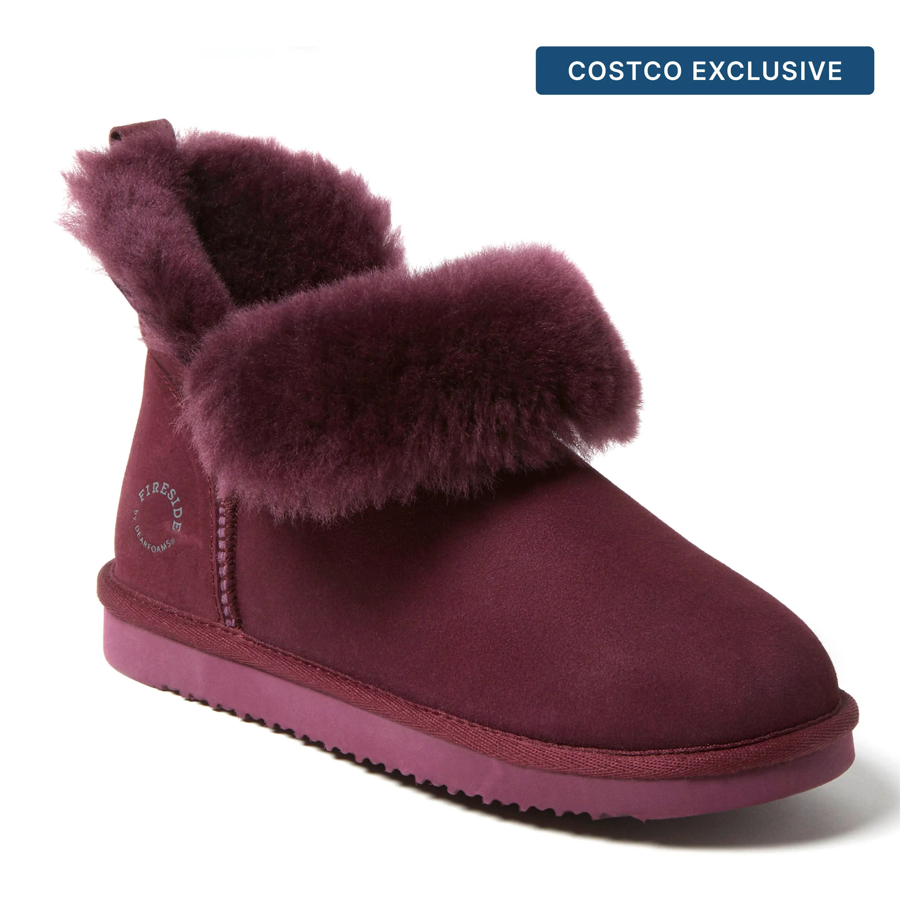 Fireside By Dearfoams Women's Perth Genuine Shearling Foldover Boot