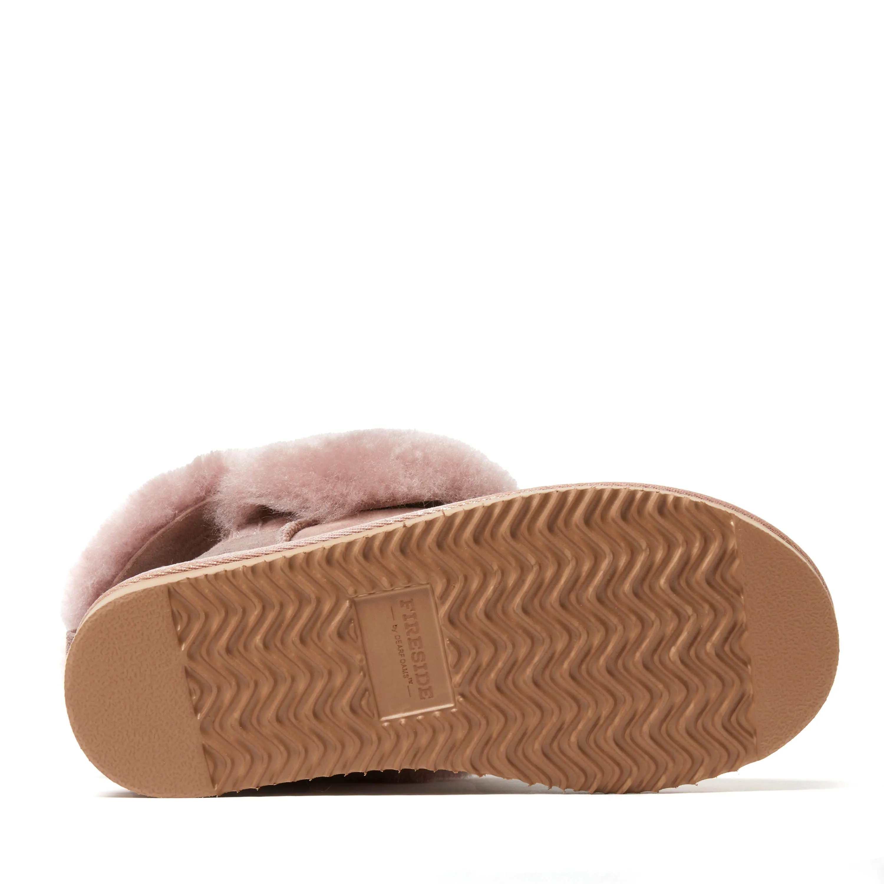 Fireside By Dearfoams Women's Perth Genuine Shearling Foldover Boot