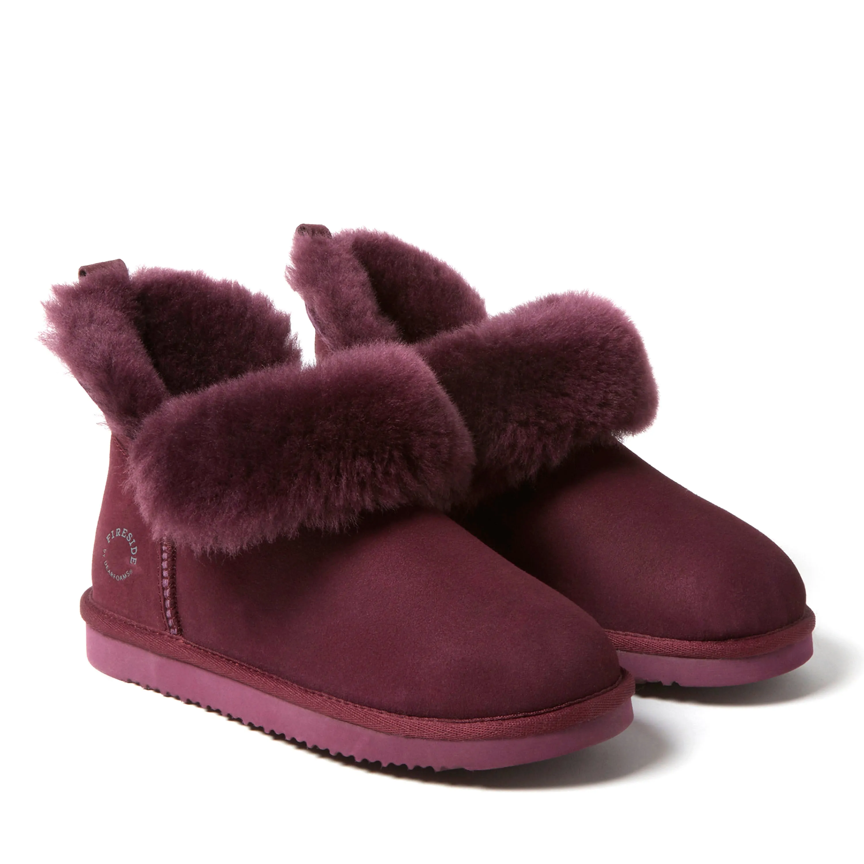 Fireside By Dearfoams Women's Perth Genuine Shearling Foldover Boot