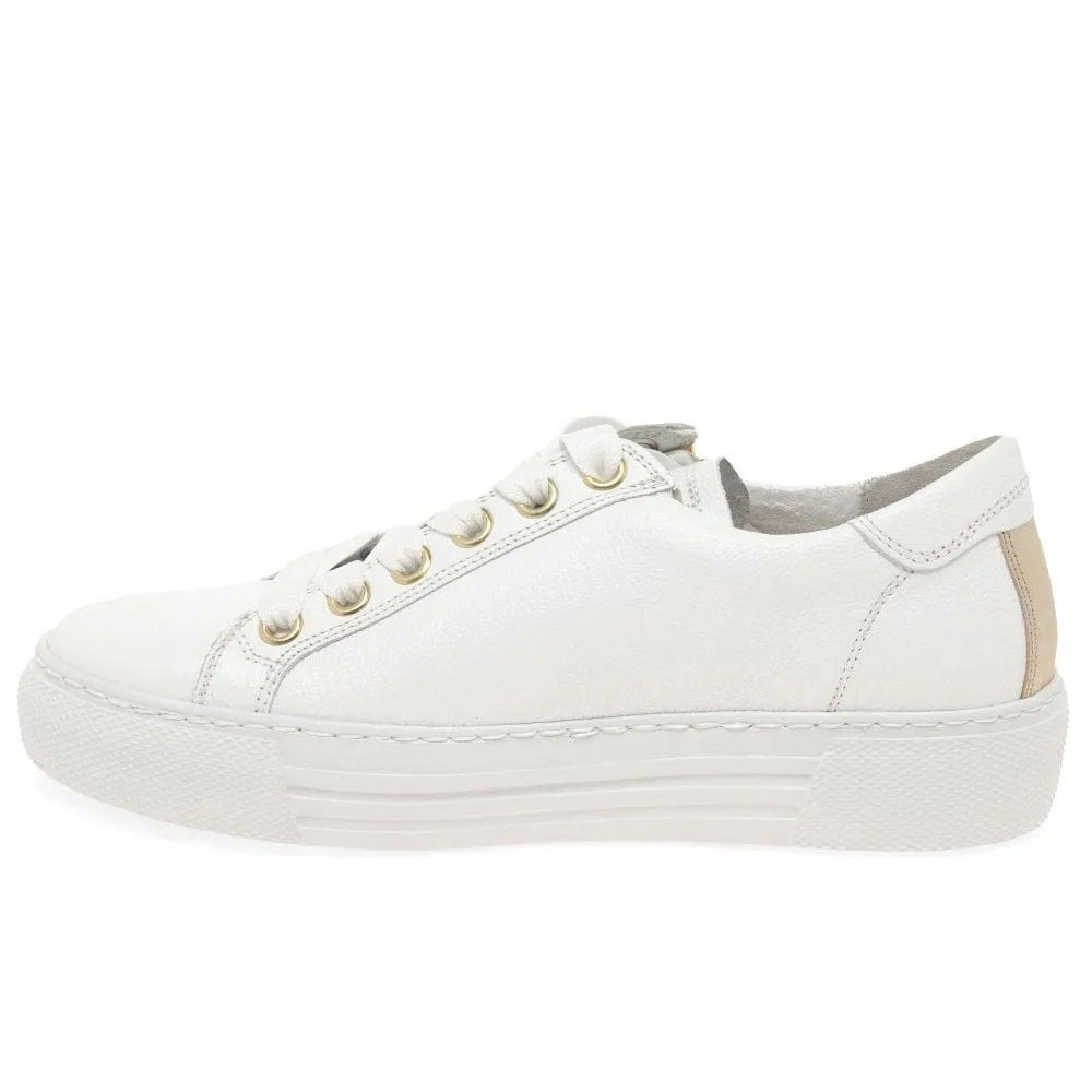 Gabor Gold Zip Trainer White