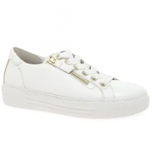 Gabor Gold Zip Trainer White