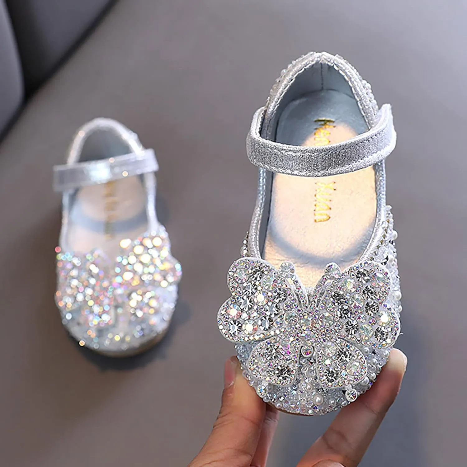 Girls Dance Shoes Princess Dress Performance Shoes Flat Bottom Light Pearl Simple Girls Booties Size 3 Big Kid