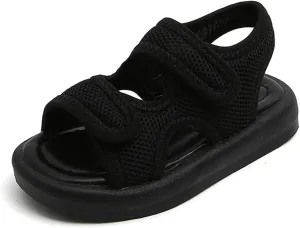 Girls Flatform Sandals Toddler Open Toe Two Adjustable Strapped Non-slip Sandals with Hook & Loop Kids Summer Shoes
