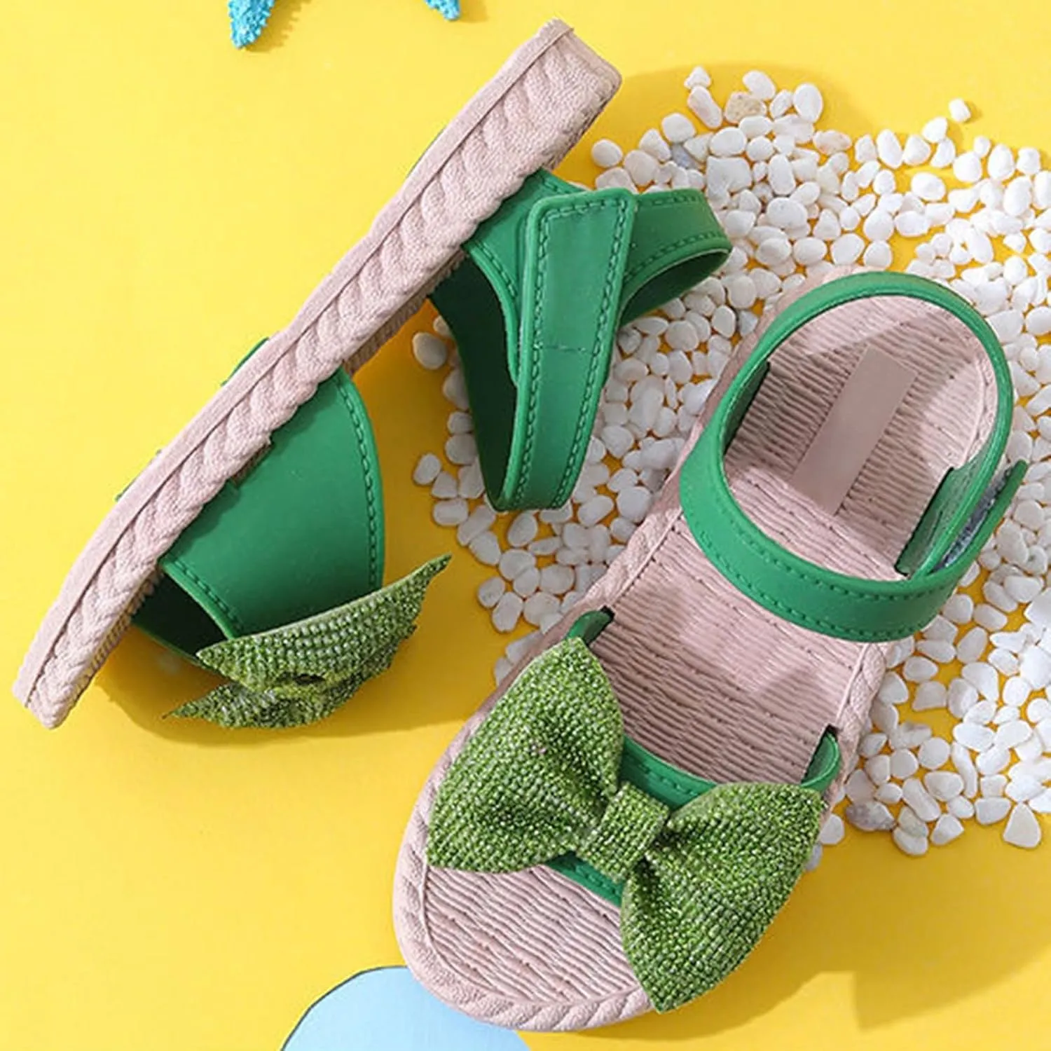 Girls Sandals Kids Walking Shoes Soild Bowknot Non Slip Sandal Flats Flower Girls Dress Shoes Summer Sandals Trendy