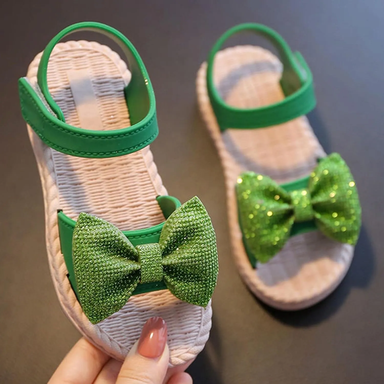Girls Sandals Kids Walking Shoes Soild Bowknot Non Slip Sandal Flats Flower Girls Dress Shoes Summer Sandals Trendy