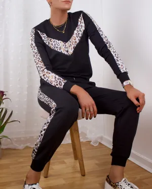 Glamazon Tracksuit in Black/Leopard