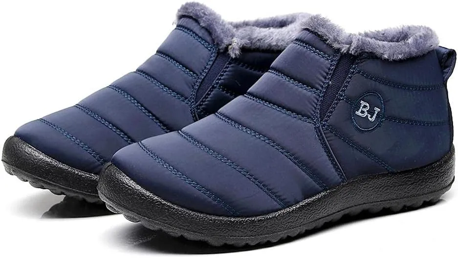 Hbeylia Winter Snow Boots For Women Ladies Waterproof Thermal Faux Fur Lined Non Slip Low Heels Ankle Booties Soft Cozy Warm Plush Fleece Lining Short Boots For Cold Weather Outdoor Ski Skiing Hiking