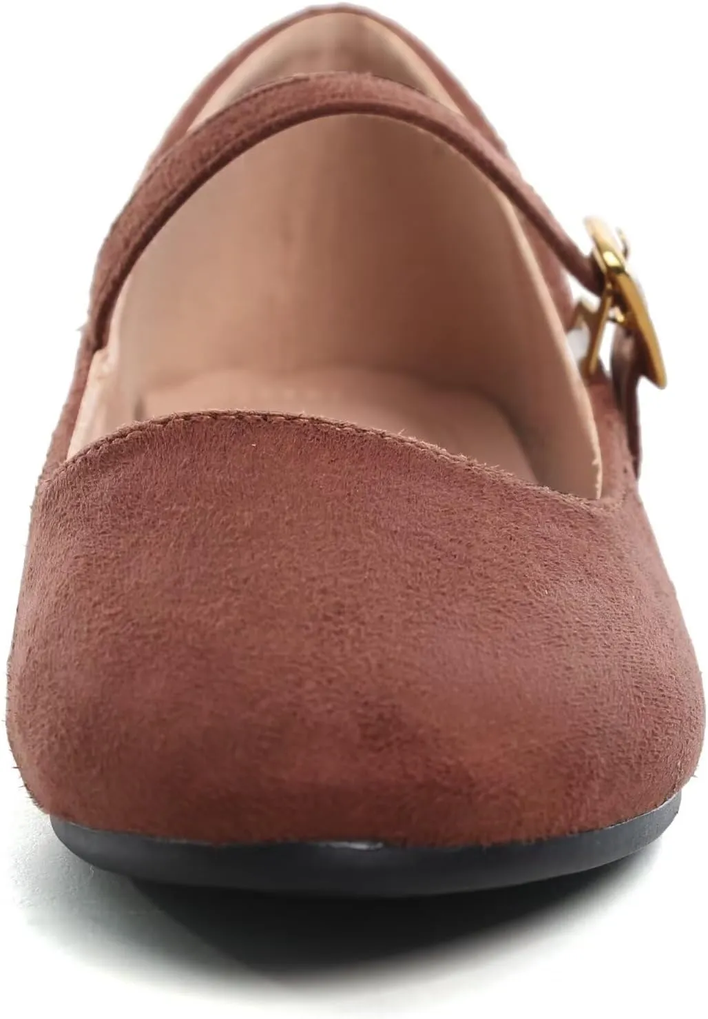 HuangTaiJi Qing Women's Fashion Mary Janes Shoes Ankle Buckle Round Toe Flats Shoes Comfort Walking Dressy Ballerina Flats