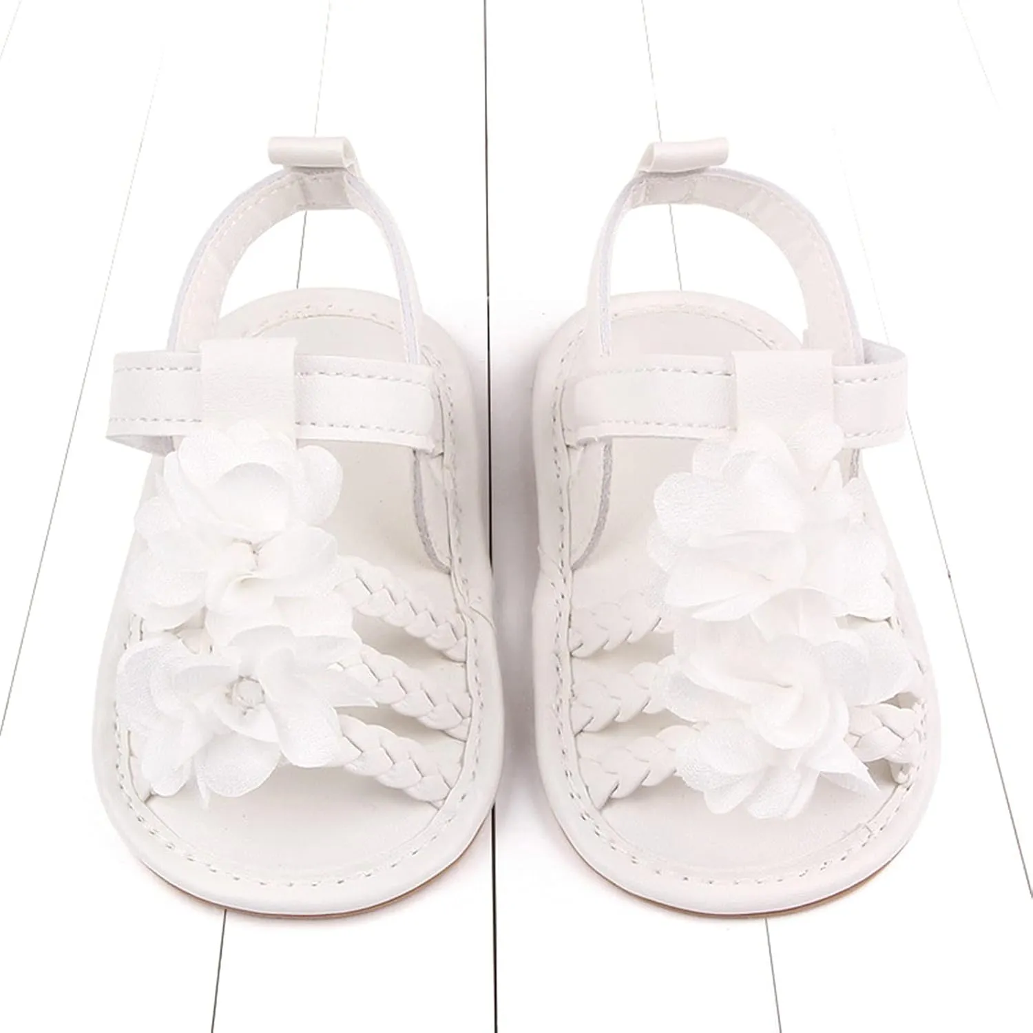 Infant Baby Girls Cute Sweet Sandals Summer Soft Sole Anti-Slip First Walking Shoes Toddler 2025 Trendy Dress Shoes