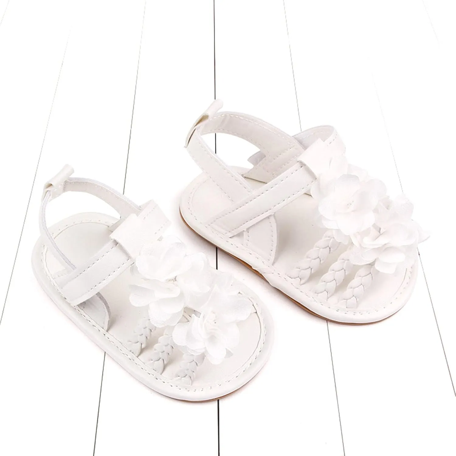 Infant Baby Girls Cute Sweet Sandals Summer Soft Sole Anti-Slip First Walking Shoes Toddler 2025 Trendy Dress Shoes