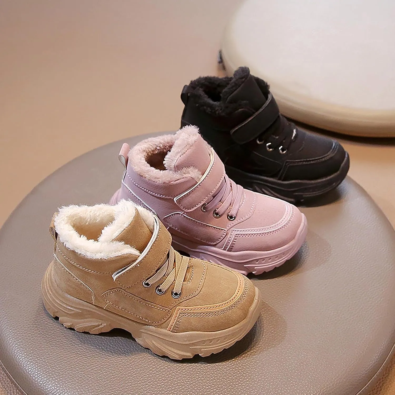 Kids Hiking Boots Toddler Girls Boys Hiking Shoes Water-Resistant Anti-Collision Non-Slip Athletic Outdoor Boots